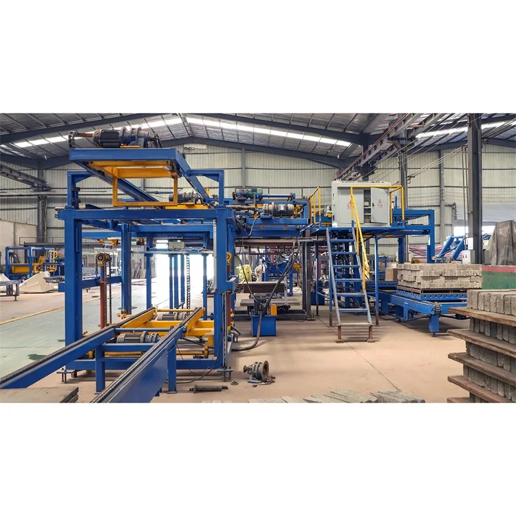 Fully automatic simple hollow solid brick block cuber palletizing packing machine system