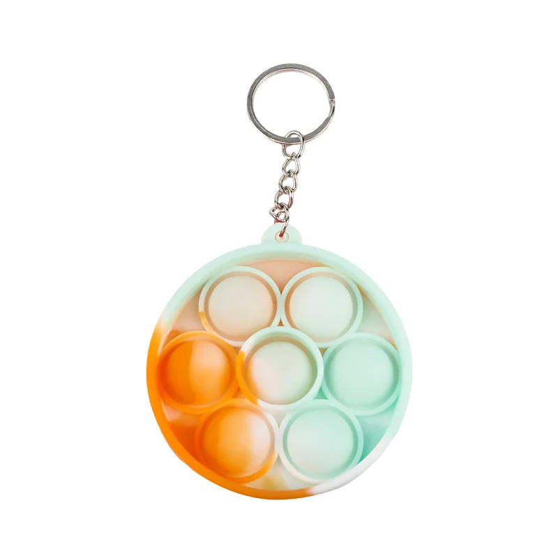 Wholesale Hot Sale Bubble Keychain Silicone Finger Pressure Reducer Toy Keyring Silicone Beads Keychain