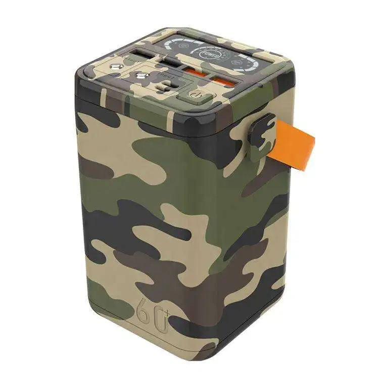 Smart Power Bank With Strong Light 4 Usb Outdoor Digital Display High Capacity Powerbank 60000Mah Power Bank