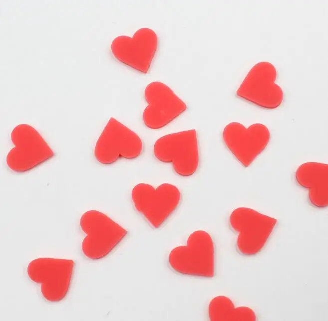 New Design Red Heart Polymer Slices Diy Accessories Clay Fruit for