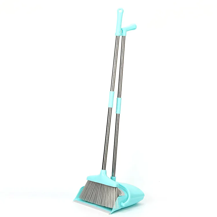 New Design Durable Material Plastic Household Cleaning Heavy Duty Dust  Broom And teeth design Dustpan Set