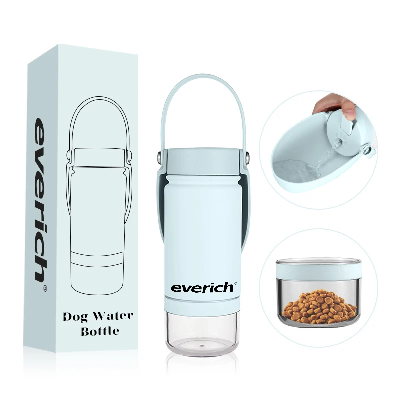 Everich Manufacturer wholesale custom logo outdoor travel portable food container water bottle for pet dog and cat