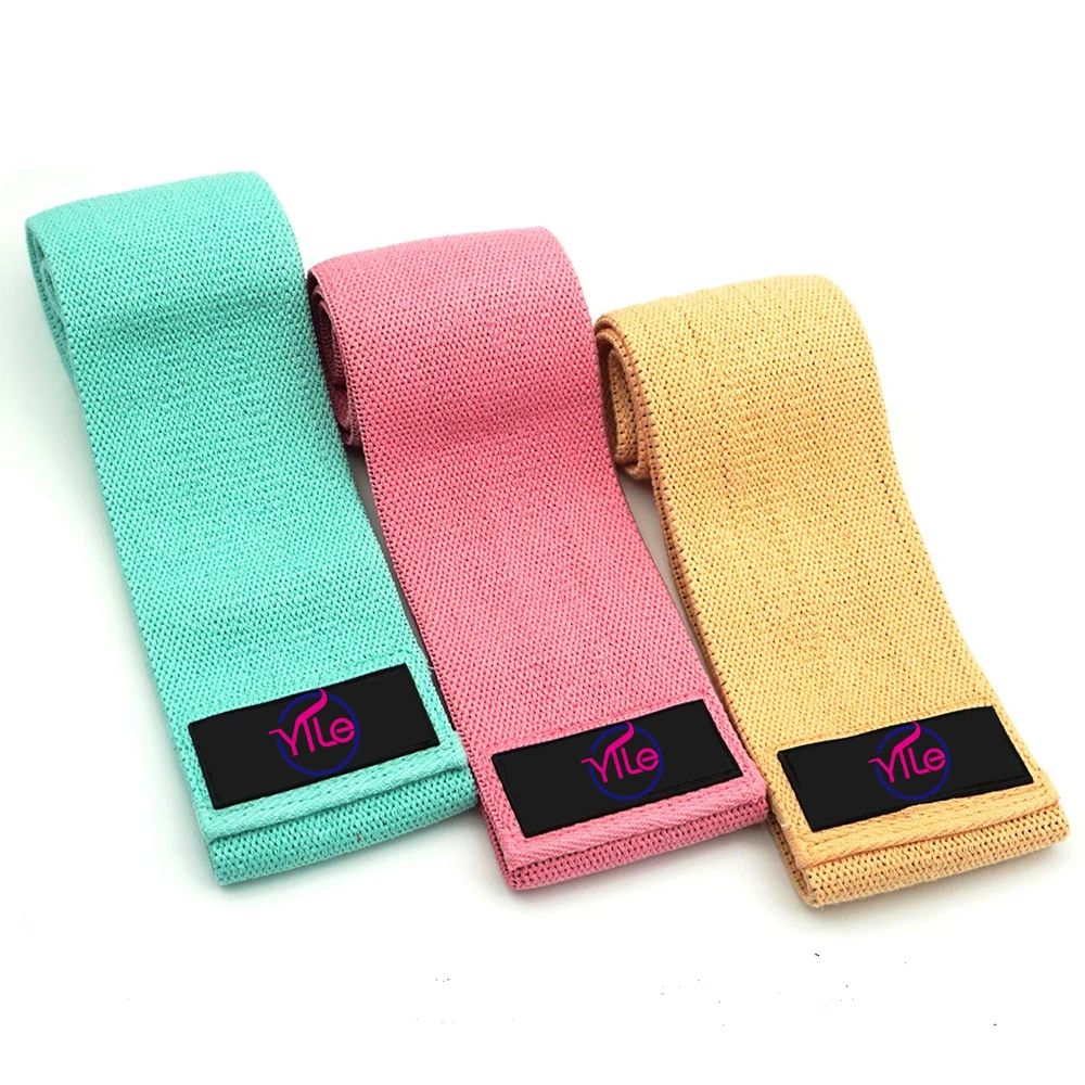 Private label yoga pilates fabric cotton latex resistance bands for hip