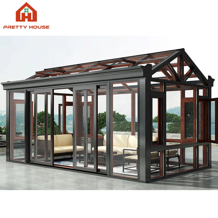 Sunroom motorized glass sliding roof houses slant