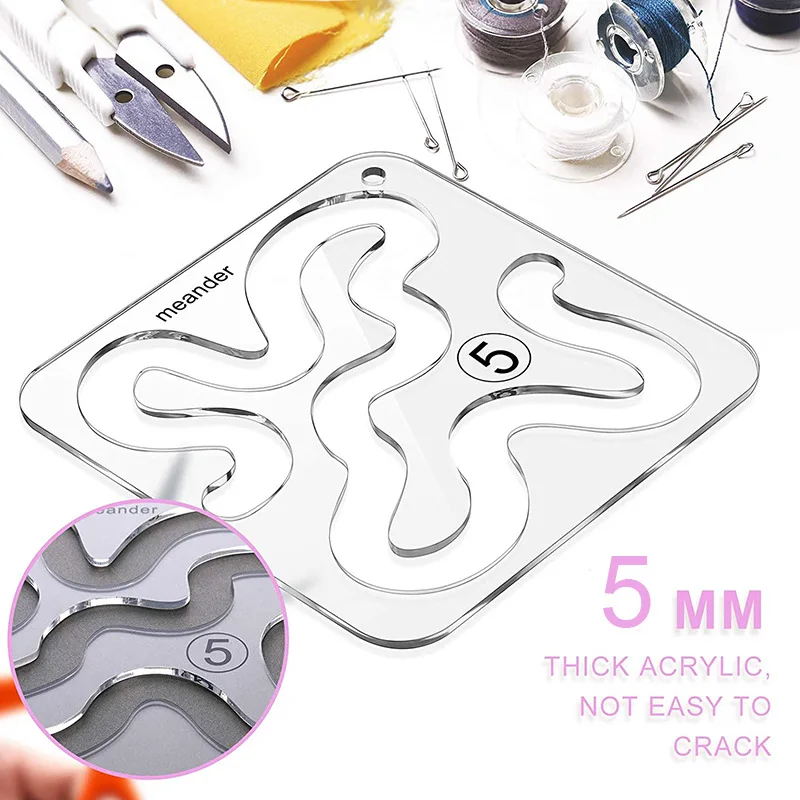 11 вариантов Бесплатный движение 3 мм/5 мм шаблон для квилтинга линейка швейная машина домашние шаблоны «сделай сам» квилтинг прозрачная акриловая