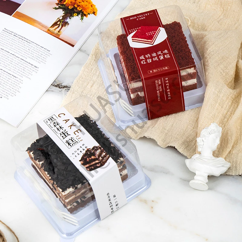 Customizable Cake Slice Box Blister Cake Packaging Box Cheese Cake Box Rectangular Plastic PET Plastic Food Customize