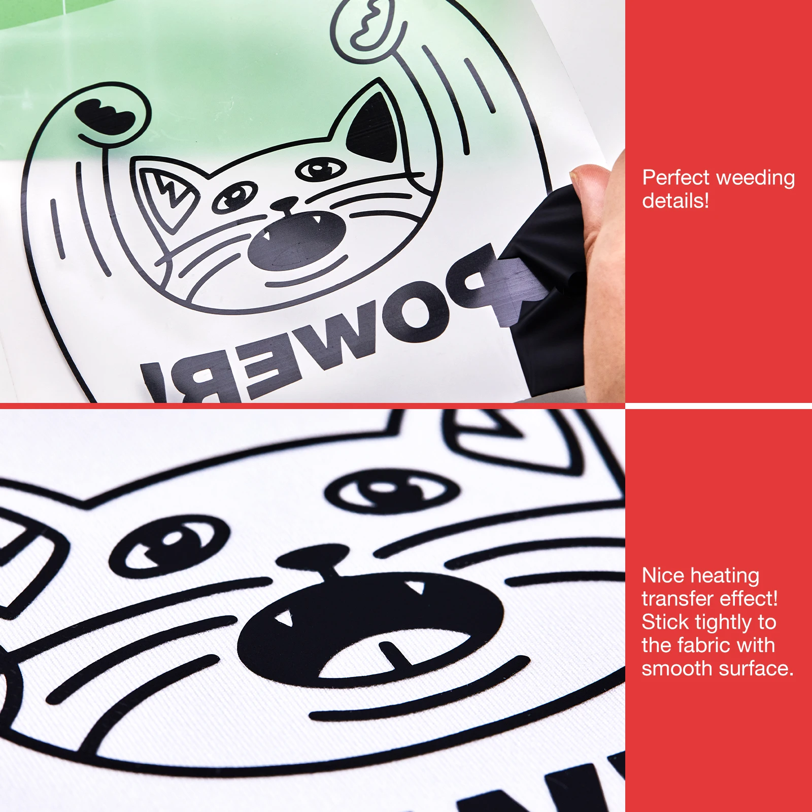 Nicapa Iron On Black Rolls HTV Film Heat Transfer Vinyl for DIY Clothing T Shirts 12 Inch by 15 Feet