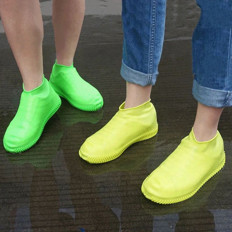 1 Pair Waterproof Shoe Covers Non-slip Reusable Rain Snow Boot Women Men Outdoor Rainy Reusable  winter shoe covers