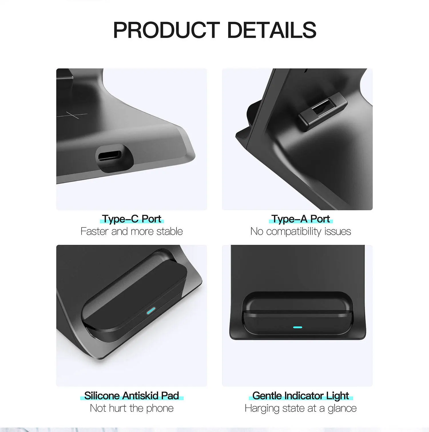 New Version Wireless Charger Stand 3 in 1 15W Wireless Charger for Mobile Phone 2.5W charger for watch 2W charging pad