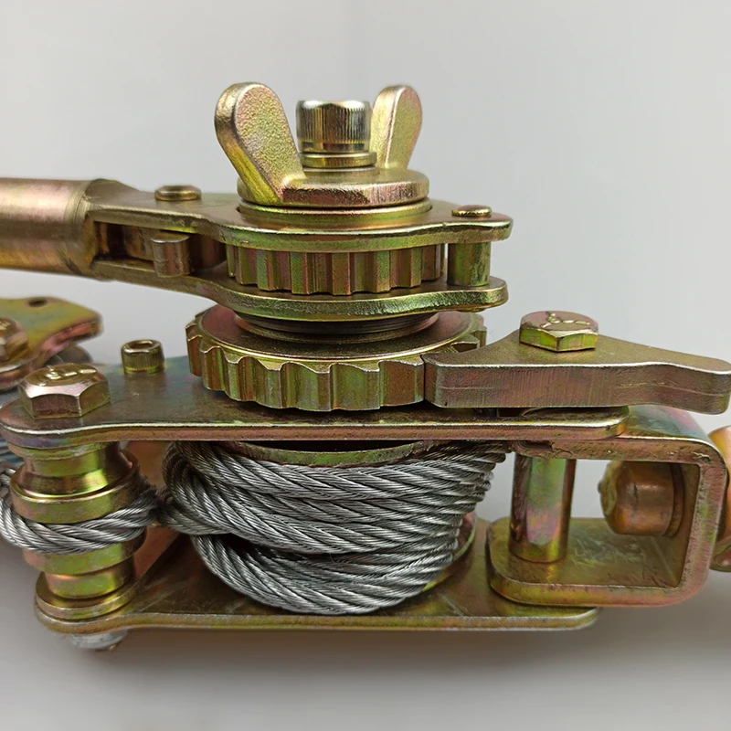 Manual mini hand winch puller ratchet wire rope cable puller