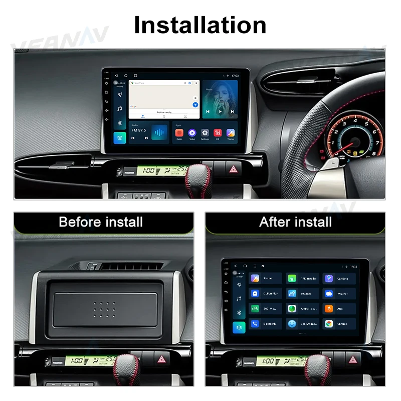 TS18 Universal Car Multimedia For Toyota Wish 2009-2018 Android Stereo GPS Navigation Wireless Carplay Android Auto DVD Player