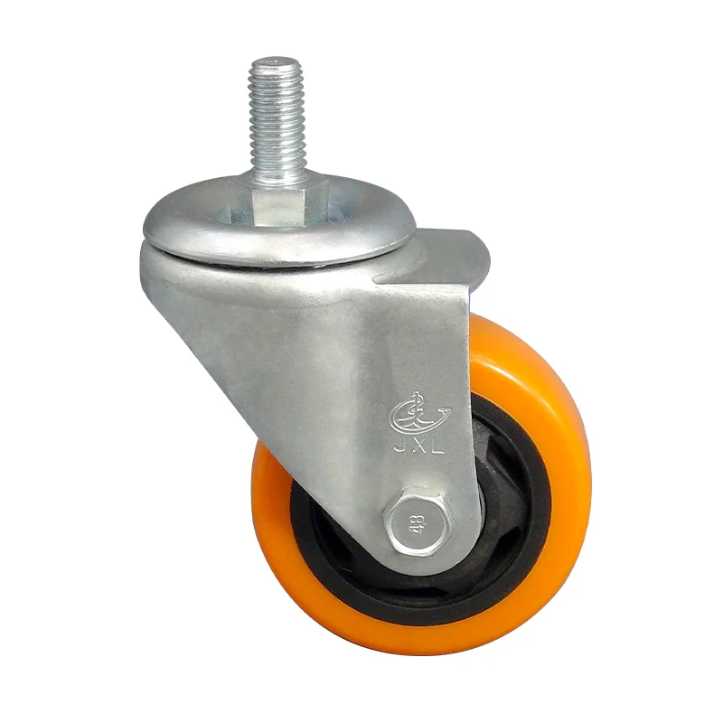 Оптовая продажа, белые колеса для вращающегося кресла двойной шарикоподшипник нержавеющая сталь 2 дюймов ПУ Офисное Кресло Поворотное Колесо