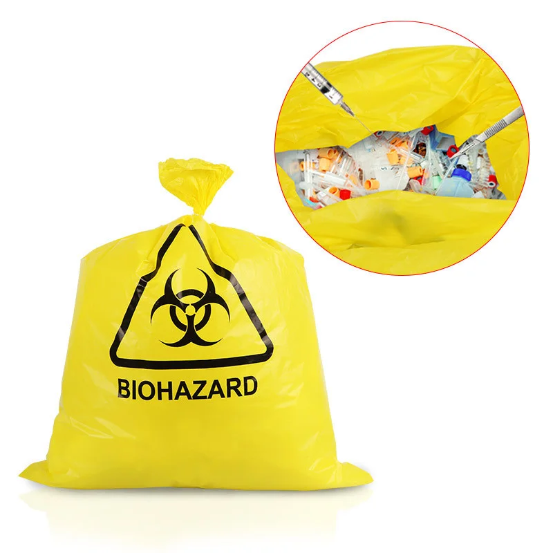 Custom Large Capacity Ldpe/Hdpe Medical Portable Biohazard Waste Garbage Bag