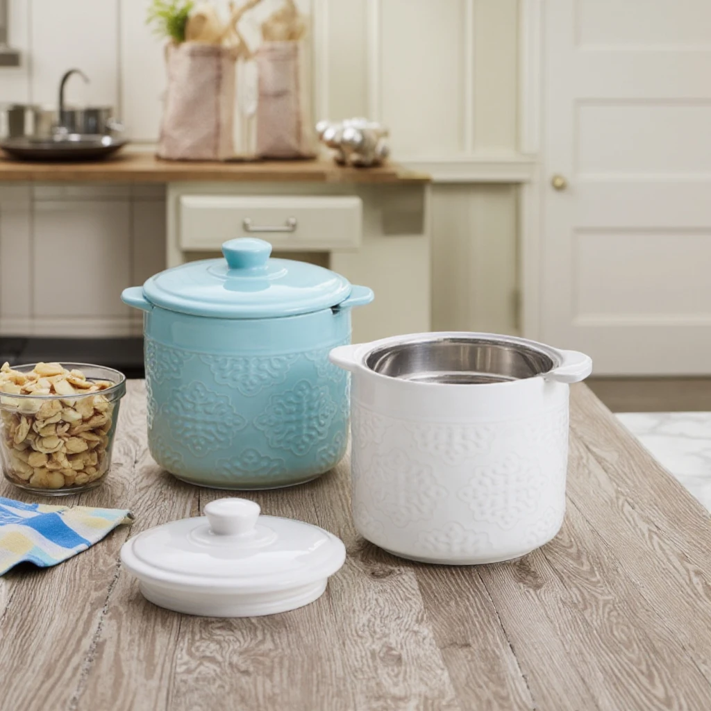 Новое поступление голубой фарфоровый Кухонный Контейнер для масла хранитель растительного сито глазури бекона керамическое масло пищевых продуктов