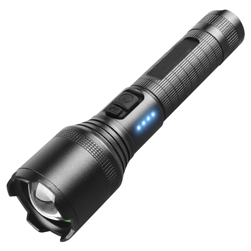 Aluminum Alloy Self Defense High Lumens Shock Charging Rechargeable Battery Zoomable Flashlight Torch Electric Light