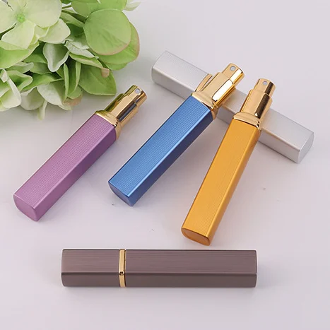 Perfume Bottle Refillable12ml Luxury Cosmetic Small Glass Lined Spray Bottle Take it with you Pink Blue Gold Silver Black Brown