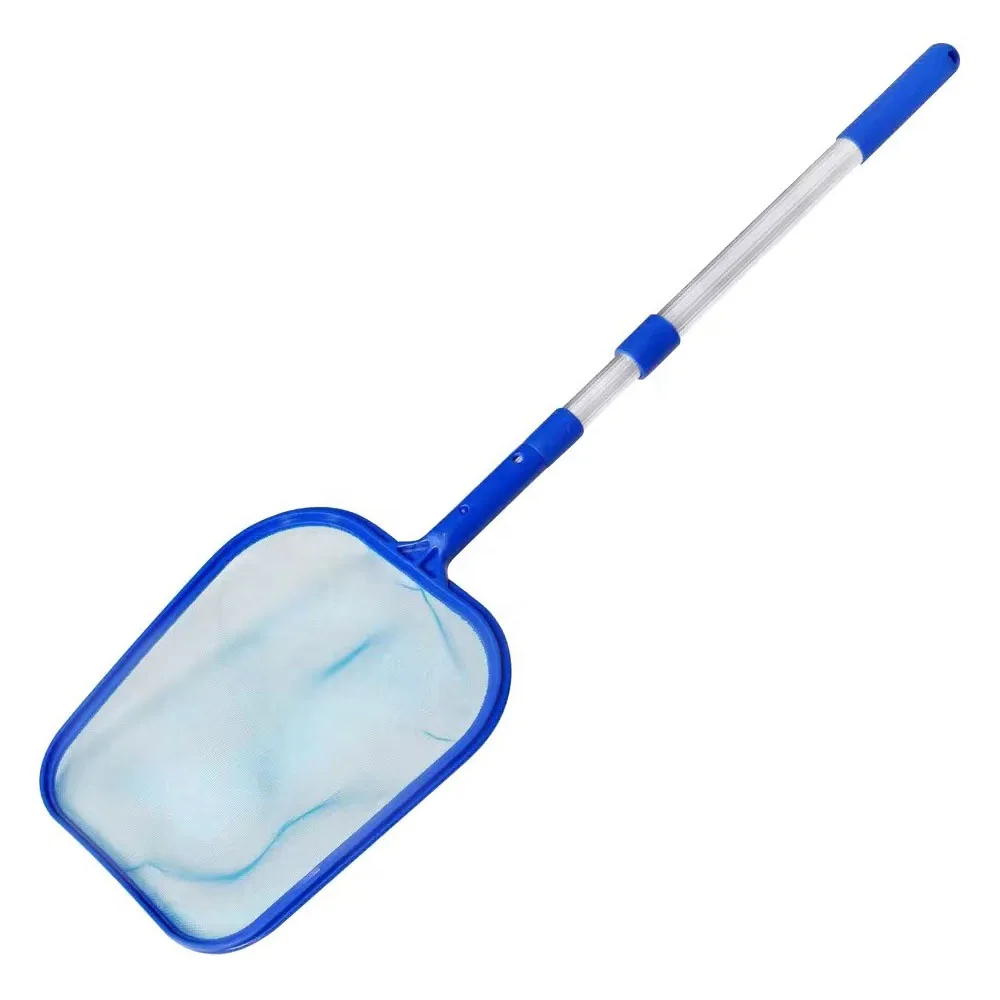 Pool Skimmer Net with 3 Sections Telescopic Pole Leaf Skimmer Mesh Rake Net for Pool Spa Cleaning