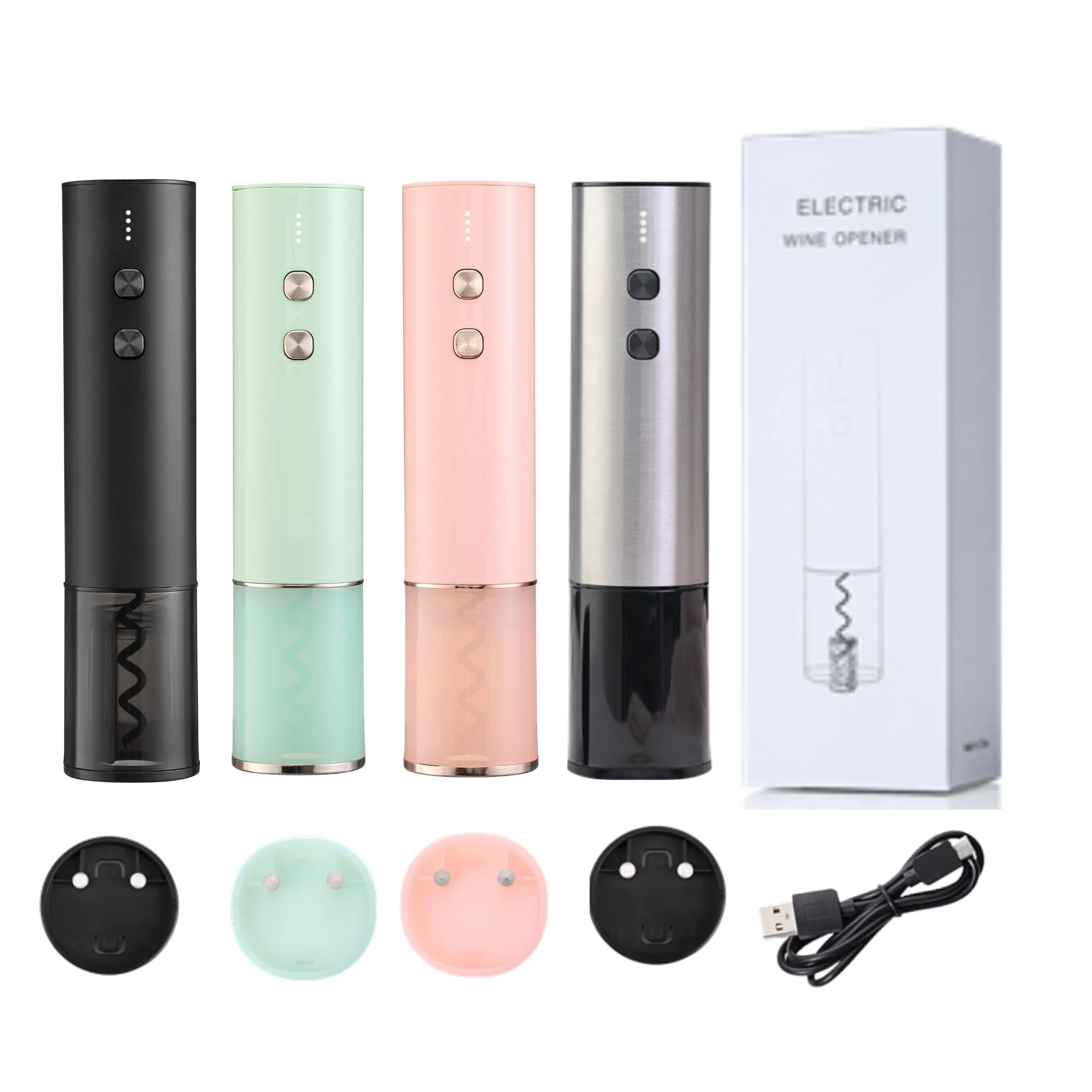 Custom Wine Opener Low MOQ and Custom Color Logo Festival Gifts for Wine Lover with Electric Wine Corkscrew