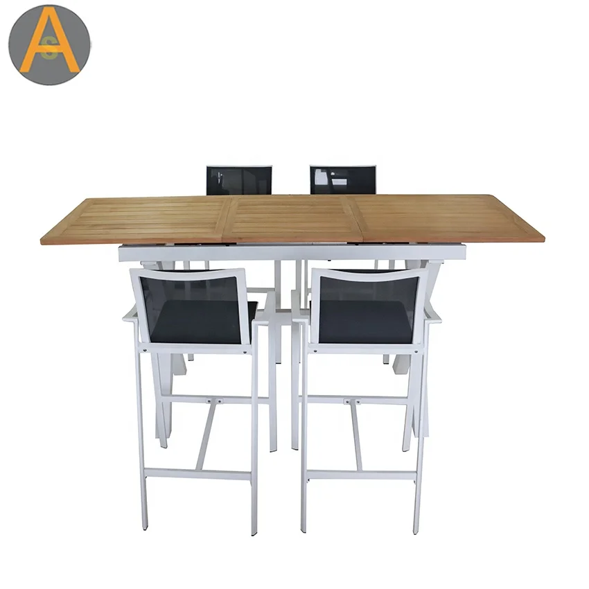 Counter Height Extension outdoor counter stool weather resistant aluminum patio bar pub table set