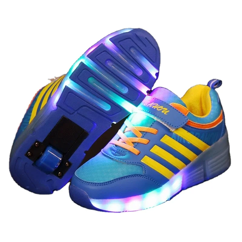 2022 new charging shoes double-wheel light-emitting light shoes men and women wheel shoes factory direct sales