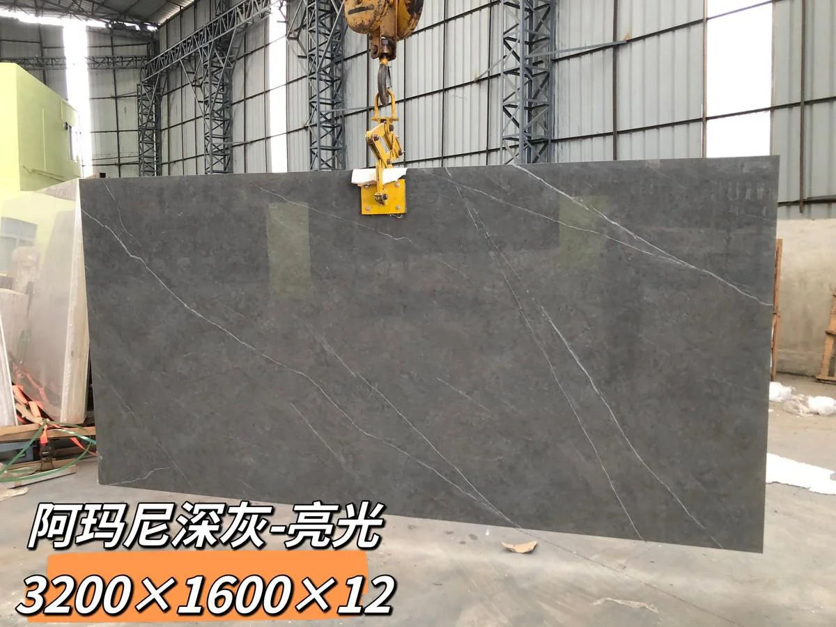 Grey sintered stone kitchen countertop table