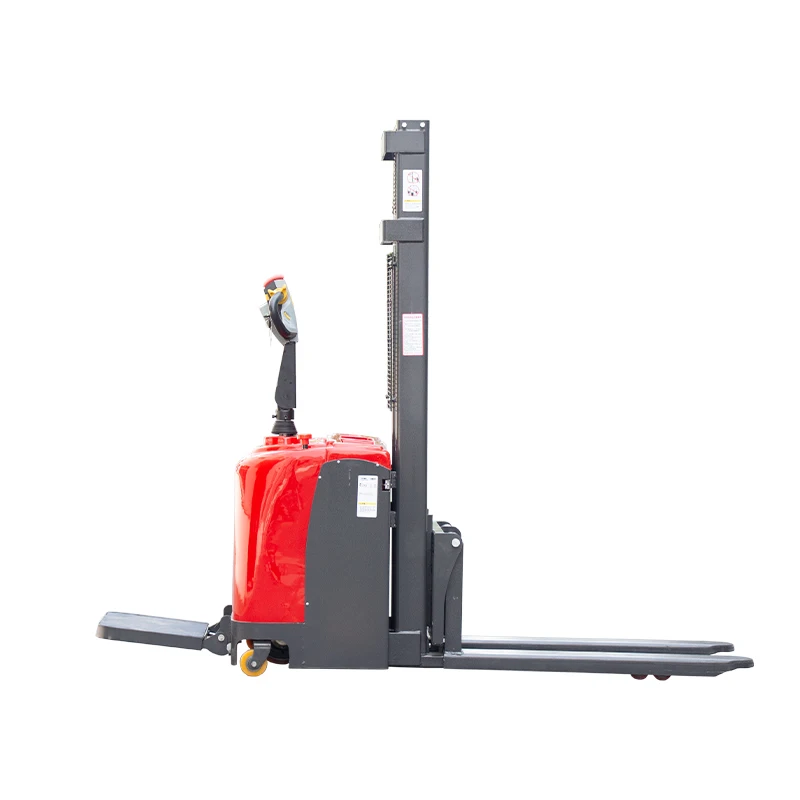 JG China brand MiMA lithium battery option walkie type 1000kg 1500kg electric pallet stacker for warehouse