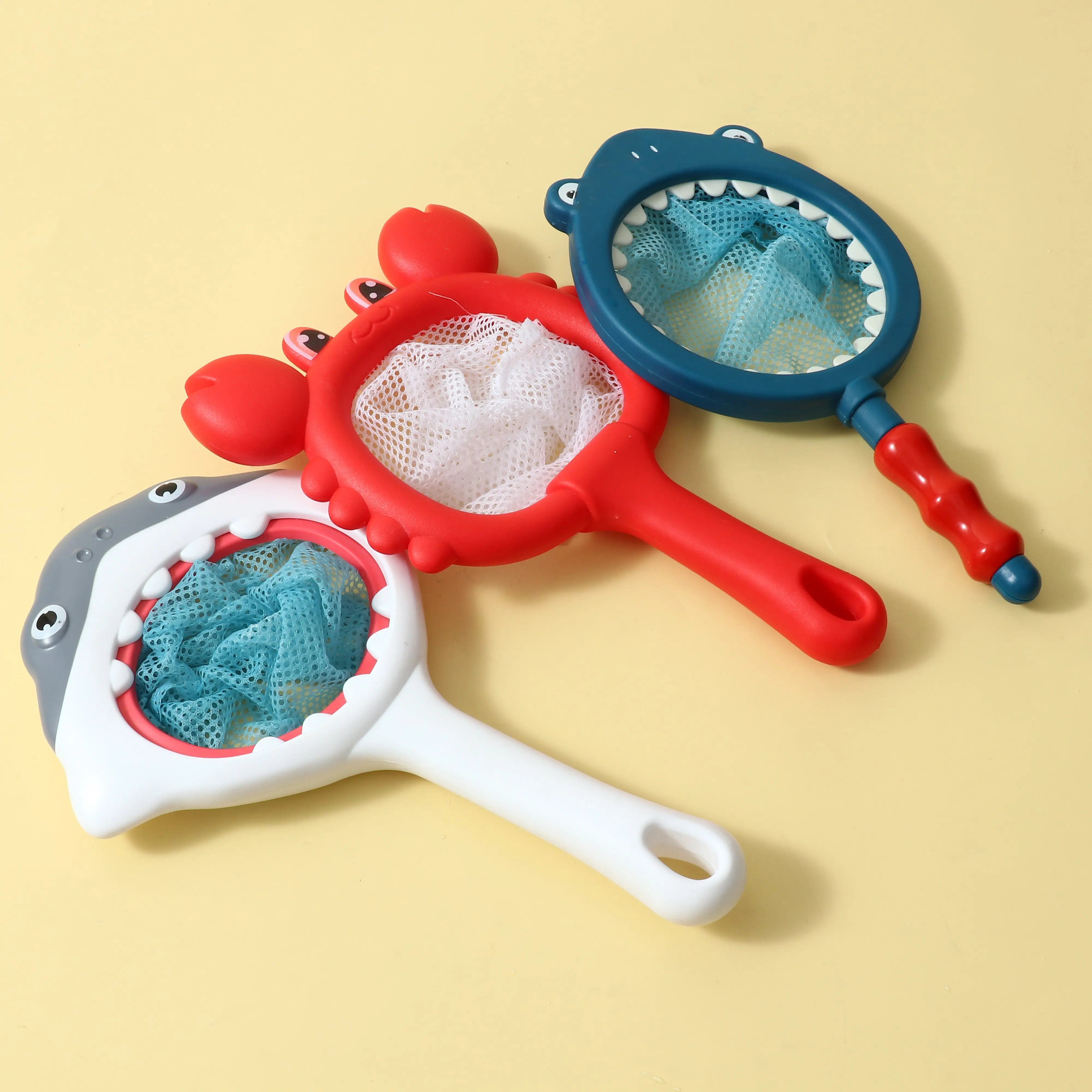 Baby Bath Toy Fishing Floating Animal Squirts Toys Games Fish Net Game Bathtub Bathroom Pool Toy