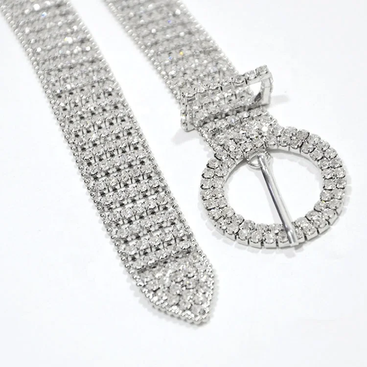 
Fashion Gold Ladies Sexy Wide Womens Chain Belts With Rhinestone 