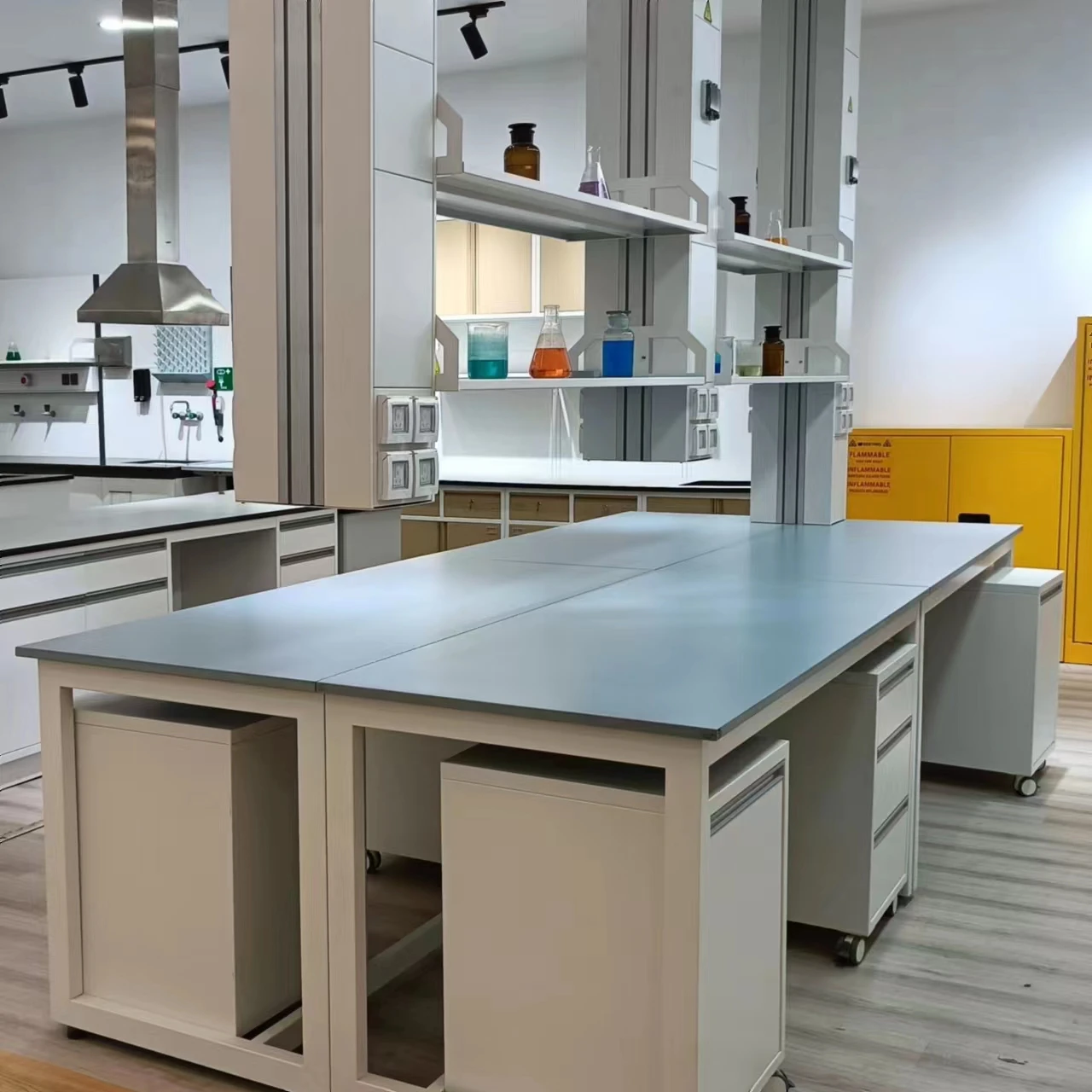 Modern Used Lab school Furniture Lab Bench with Mobile Cabinet School Computer Lab Tables university Bench and Desk