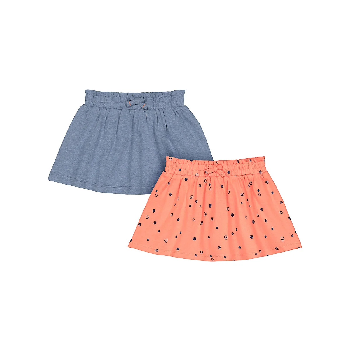 
Wholesale 2 Pack Mini Skirt Baby Girl Summer Printed Blue Skirts 