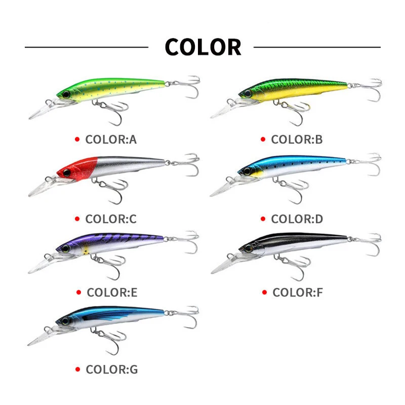 KEWOTE 140mm 40g 7Colors Artificial Hard Minnow Lure Floating Fishing Lure For Trolling