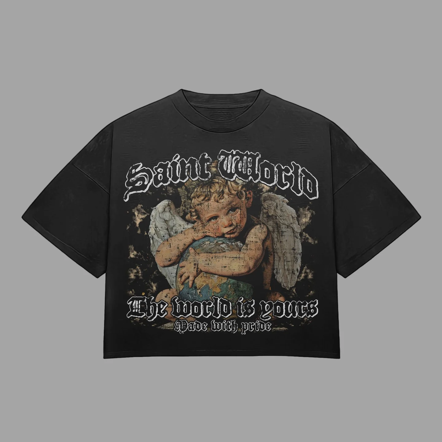 OEM Factory 100% Cotton Crewneck Shirt Individual Print Graphic Thick O-Neck Collar Oversized Fit Quick Dry Breathable Knitted