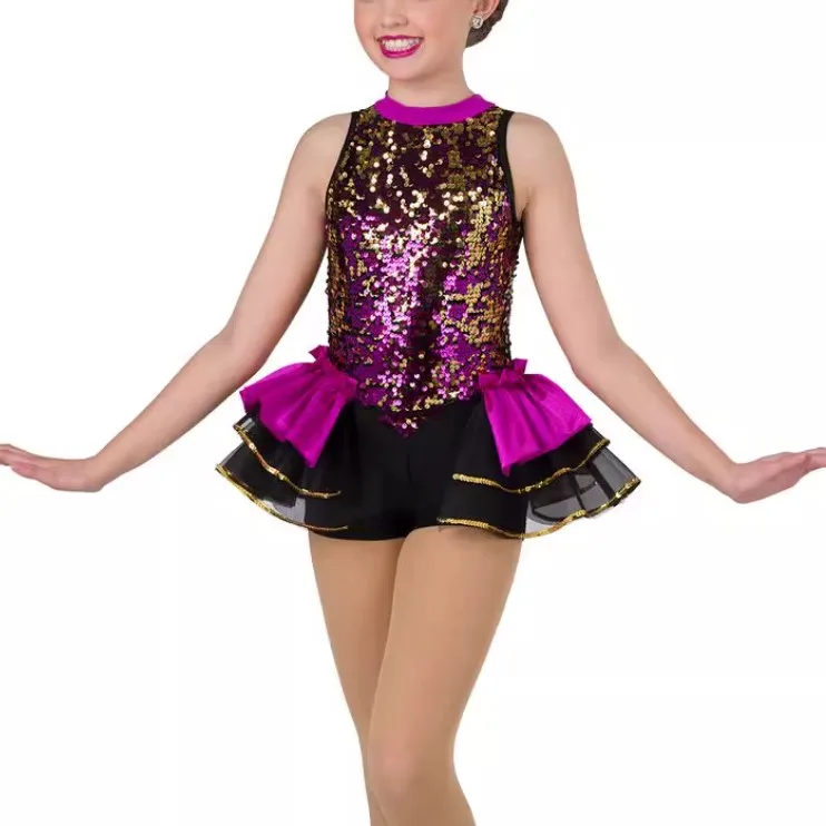 Girls dance costumes adult Sexy sequin dance leotard kids ballet competition unitard ballet costumes