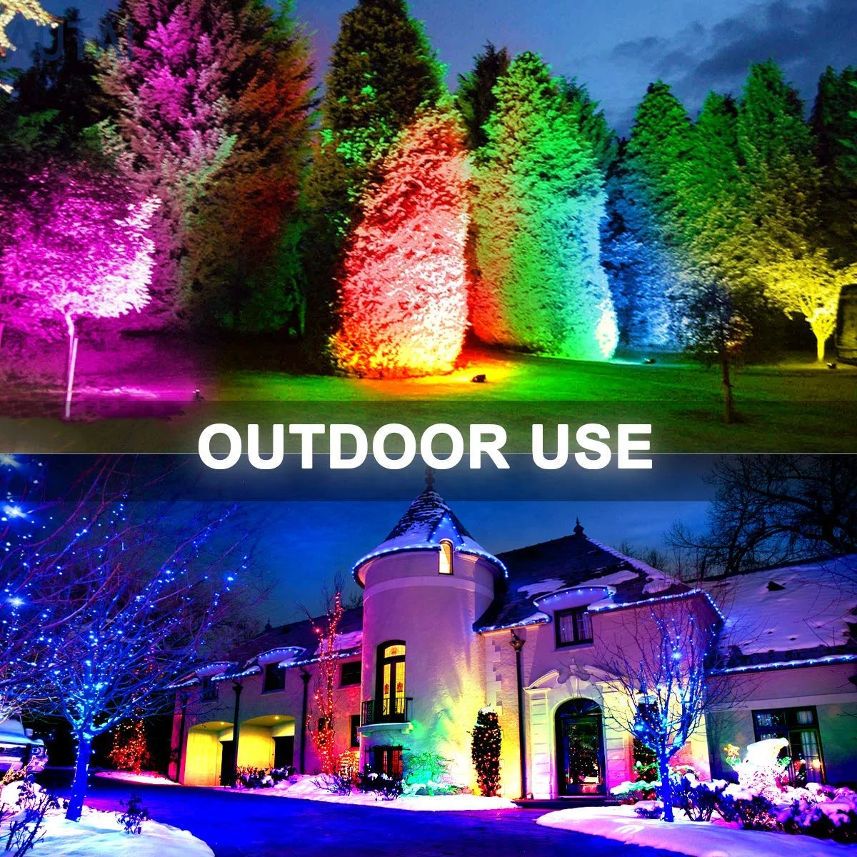 
60W RGBW Flood Light with APP Remote Control, IP66 Waterproof Dimmable Outdoor Color Changing Floodlight for home 