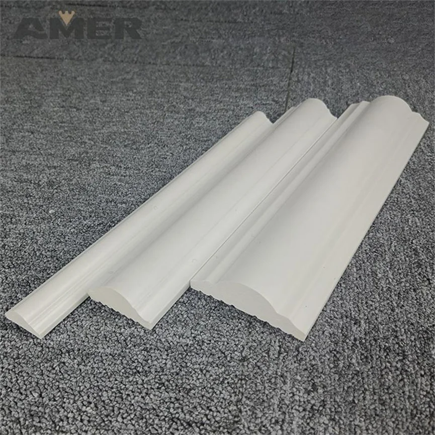 Amer Waterproof PS Skirting Wall Base Flooring Ps Skirting Lines  For Foam Decorative