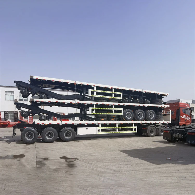 60tons 80tons Super Link Container Truck Trailer Flatbed Trailer