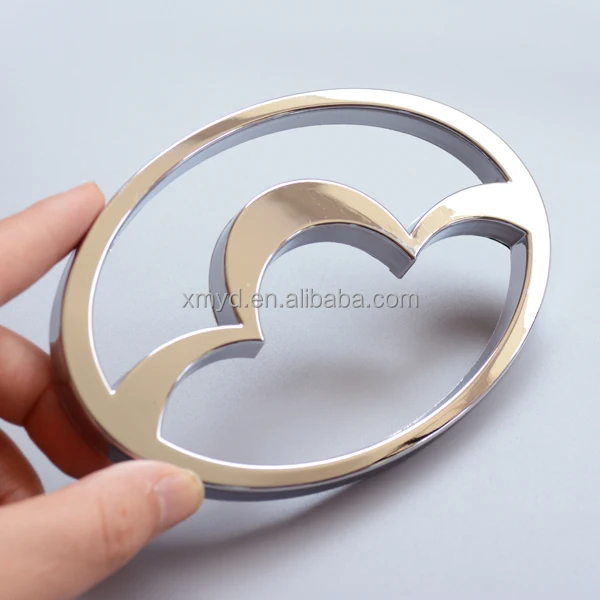 Custom Shiny Silver ABS Plastic Round Car Logo Emblem 3D Car Chrome Badge High Quality