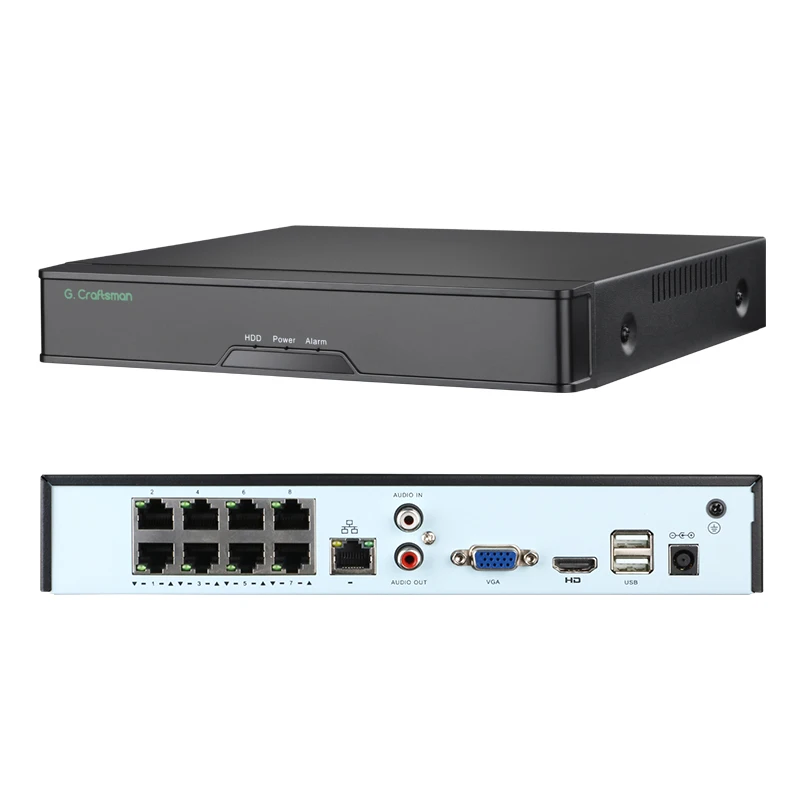 GAC-HFD-M8SG-K4 Gcraftsman 4K 8MP система видеонаблюдения IP NVR комплекты 8-канальный аудио