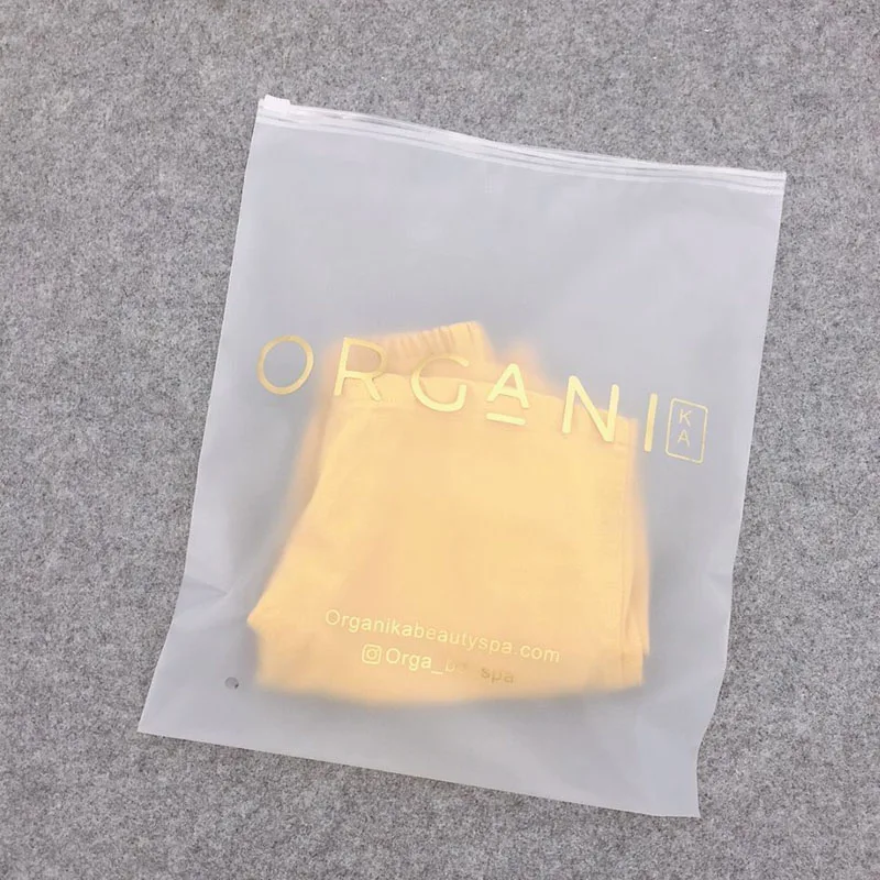 Translucent Clear Zip Lock Plastic Bags Custom Logo Frosted Poly Zipper Bags For Clothes Shirt Packaging frosted slider bags
