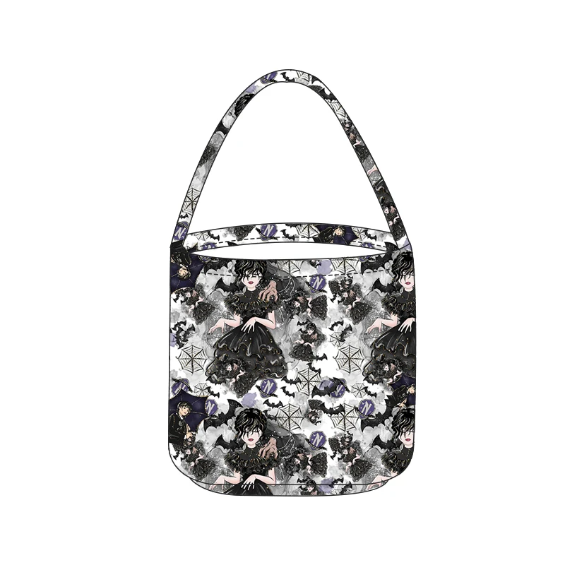 Full Print Kids Halloween Canvas Tote Basket Customize Pattern Children Festival Gift Party Bucket Bags