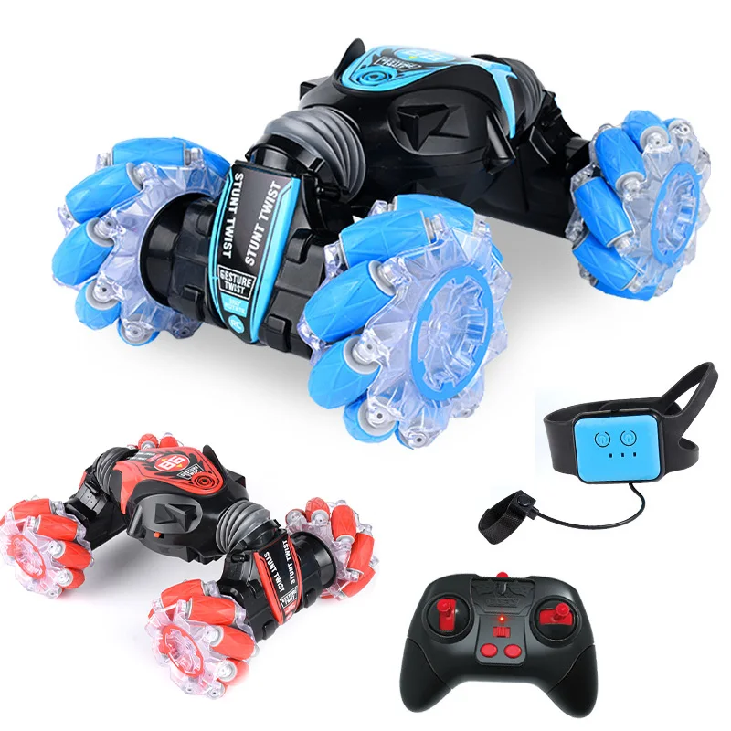 2.4Ghz Gravity Sensor Watch Remote Control Stunt Vehicle Sidesway Off-road Climbing Auto 4WD Music Light Rc Drift Twisting Car