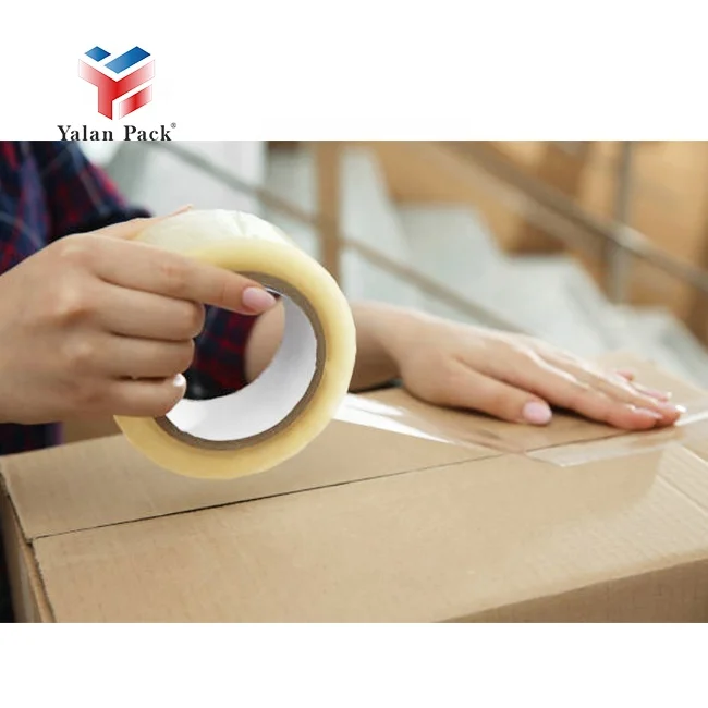 Custom Single Side Transparent BOPP Clear Adhesive Packing Tape Waterproof Acrylic Masking for Carton Sealing