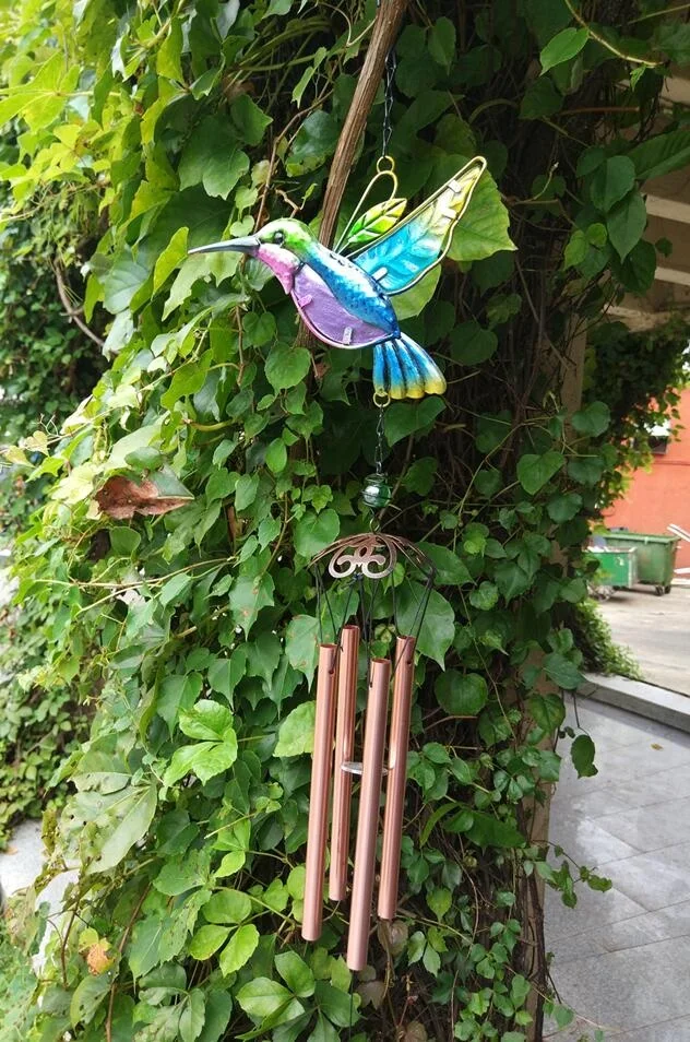 Wholesale Stain Glass Hummingbird Wind Chimes Suncatchers for Window, Home, Garden, Yard Decoration Indoor Outdoor Decor