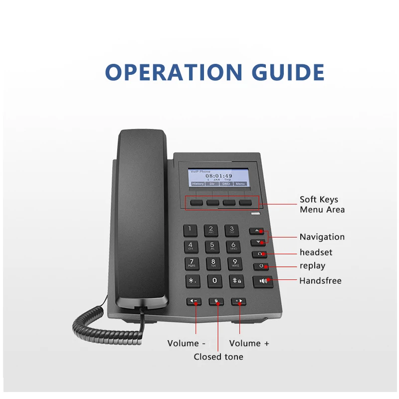 Telephone Products SIP Phone multi account OEM POE VOIP HD Voice switch IP Phone Support Cheap Business IP Phone LAN based