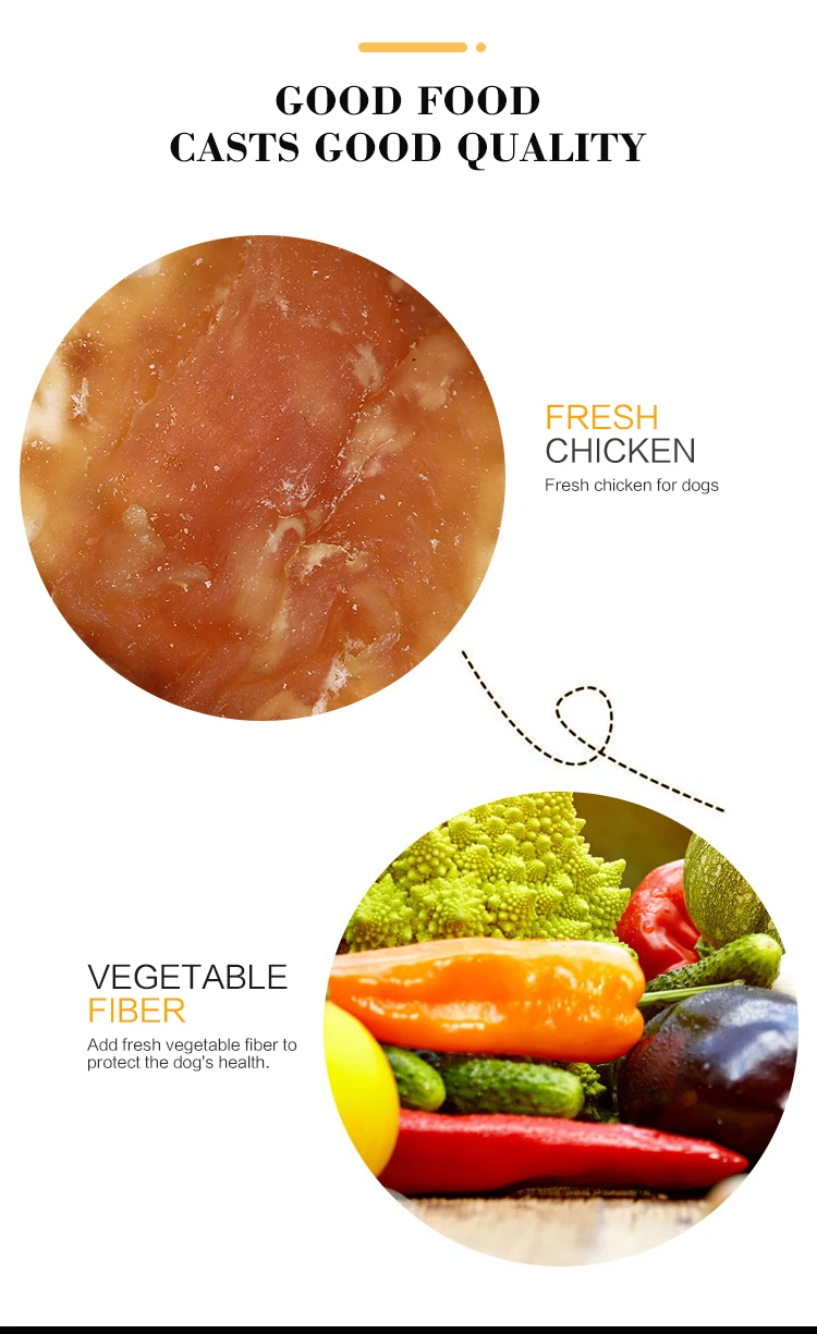 Various Shapes Chicken Meat Vegetable Healthy Dog Food Molar Pet Food Dog Food