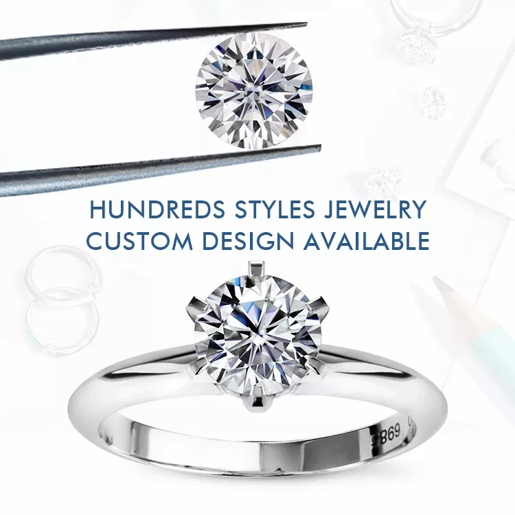 Factory 0.8-2.9mm Loose Moissanite Diamond Stone Round Brilliant Cut White Moissanite