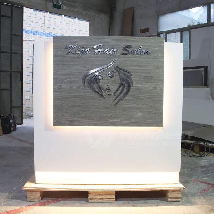 Simple modern cashier clothing store front desk small bar table counter beauty salon reception