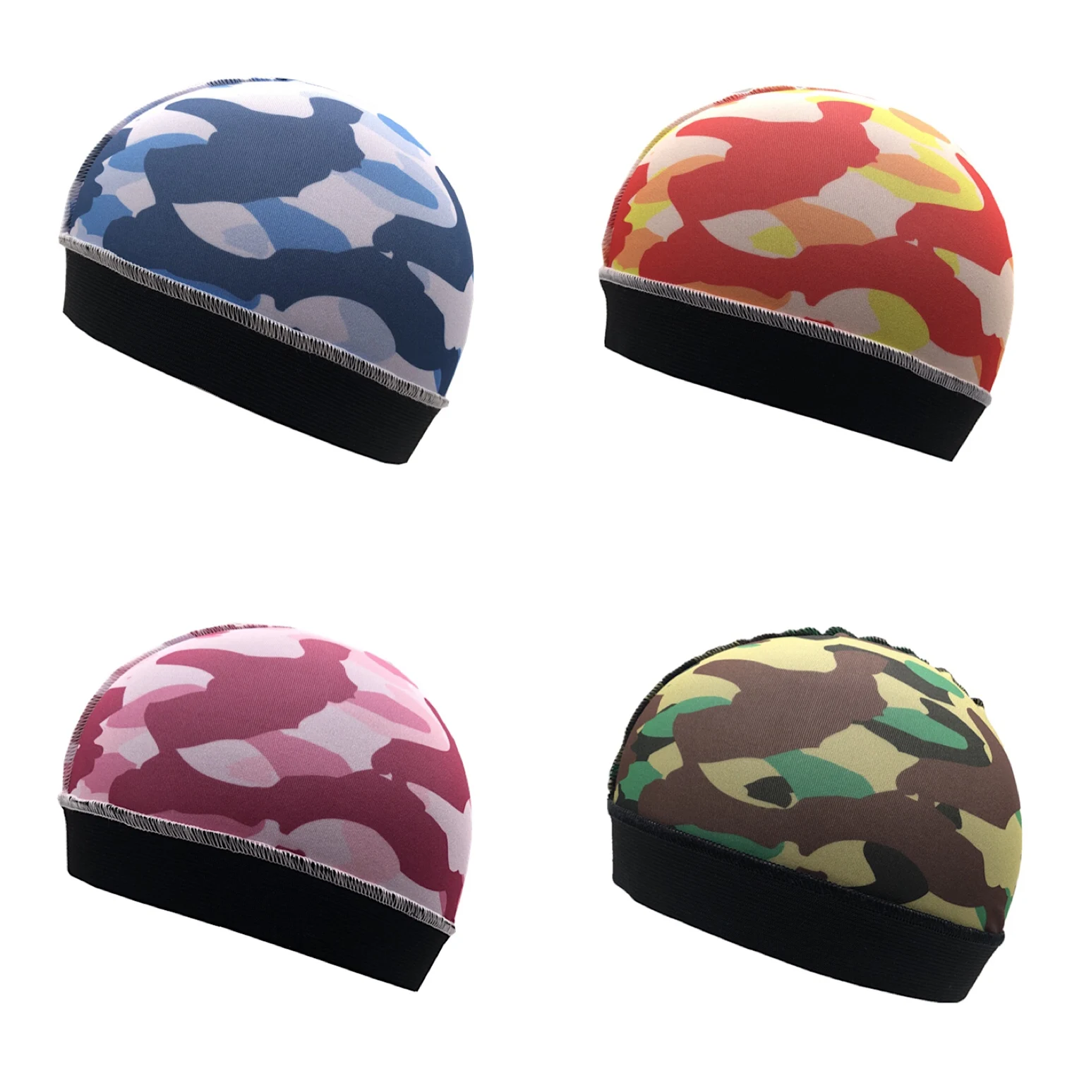 Custom logo spandex polyester headband headwrap head cap hair caution cap compression wave cap