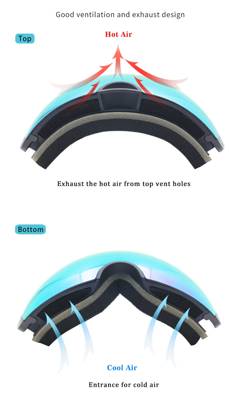 Custom Snowboard Eyewear Remove Lens Anti Fog Fashion Uv400 Protection Ski Goggles Snow Sports Glasses