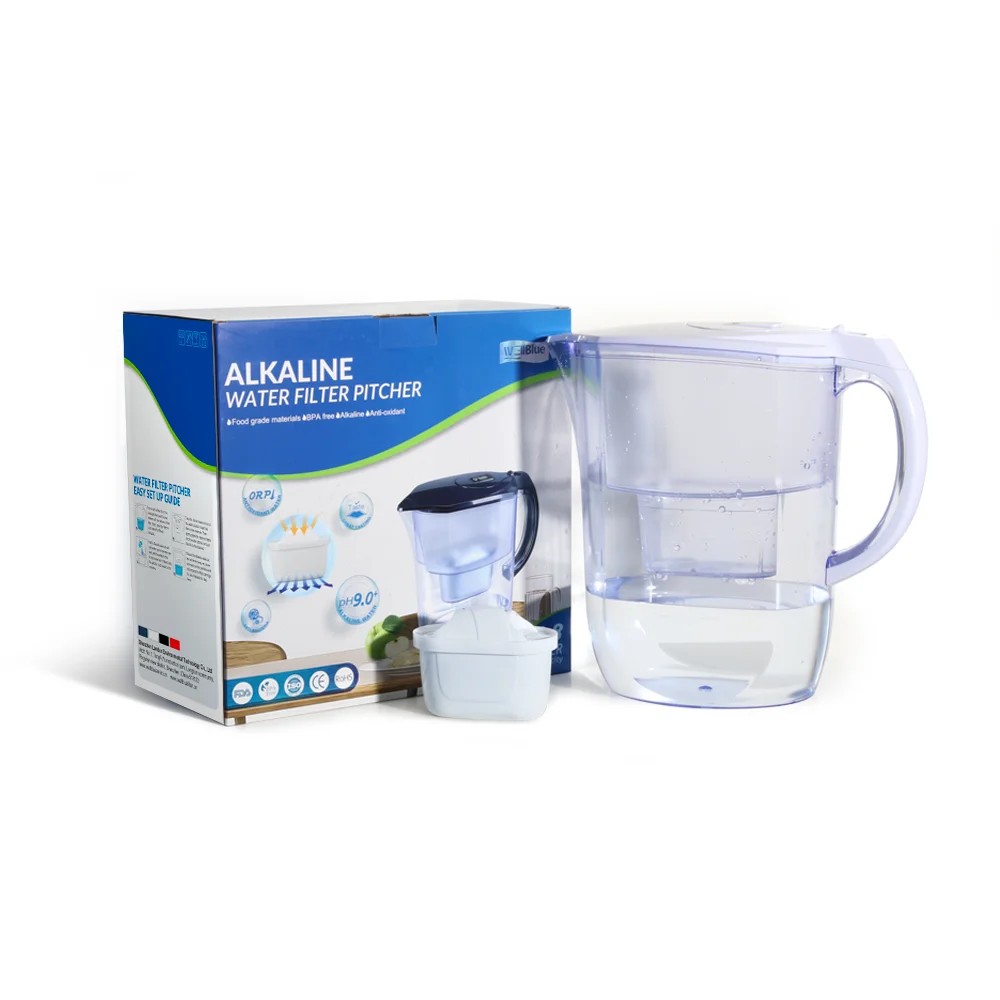 3.8Liters Water Filter Pitcher Home Pure Nova Water Filter Manual Household Kitchen Use PH Level 8-10 Alkaline mineral water
